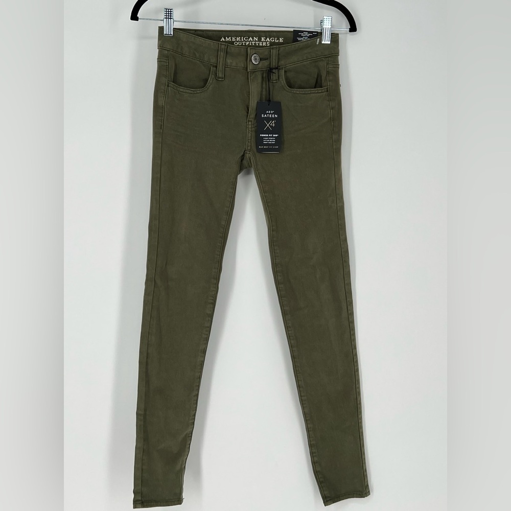 AMERICAN EAGLE AOR SATEEN SUPER STRETCH JEGGINGS POWER FIT 360